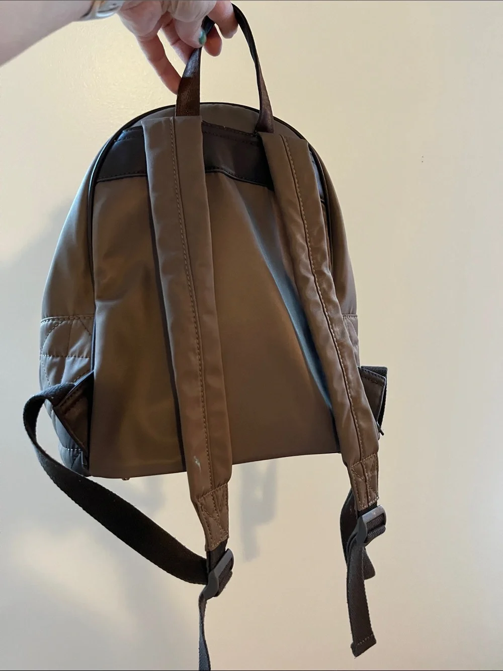 Wrangler Brown Quilted Backpack with Gold Accents